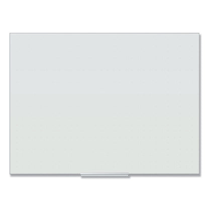U Brands Floating Glass Ghost Grid Dry Erase Board, 48 x 36, White
