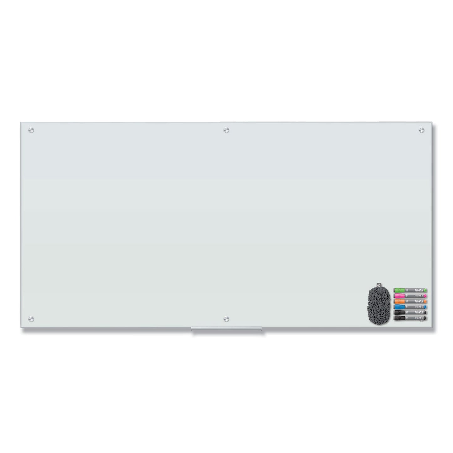 U Brands Magnetic Glass Dry Erase Board Value Pack, 72 x 36, White