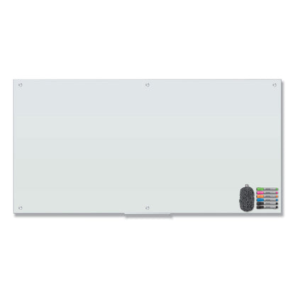 U Brands Magnetic Glass Dry Erase Board Value Pack, 72 x 36, White