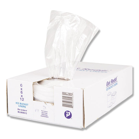 Inteplast Group Ice Bucket Liner Bags, 3 qt, 0.5 mil, 6" x 12", Clear, 1,000/Carton