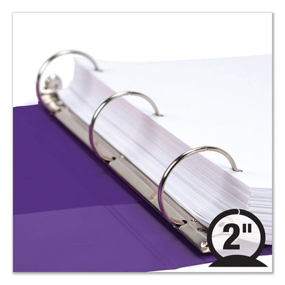 Samsill Earth's Choice Biobased Economy Round Ring View Binders, 3 Rings, 2" Capacity, 11 x 8.5, Purple