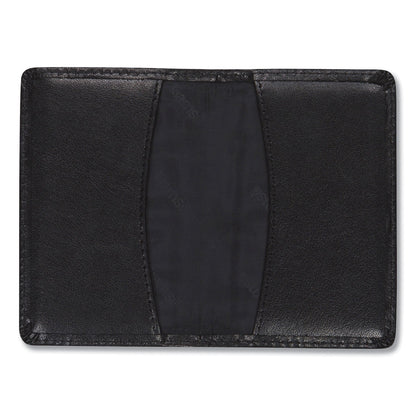 Samsill Regal Leather Business Card Wallet, Holds 25 2 x 3.5 Cards, 4.25 x 3, Black
