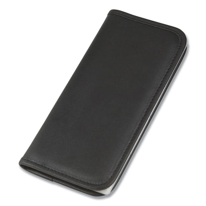 Samsill Professional Vinyl Business Card File, Holds 160 2 x 3.5 Cards, 4.75 x 10.13, Black