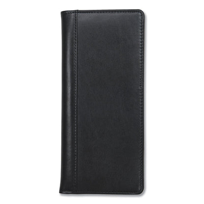 Samsill Regal Leather Business Card File, Holds 96 2 x 3.5 Cards, 4.75 x 10, Black