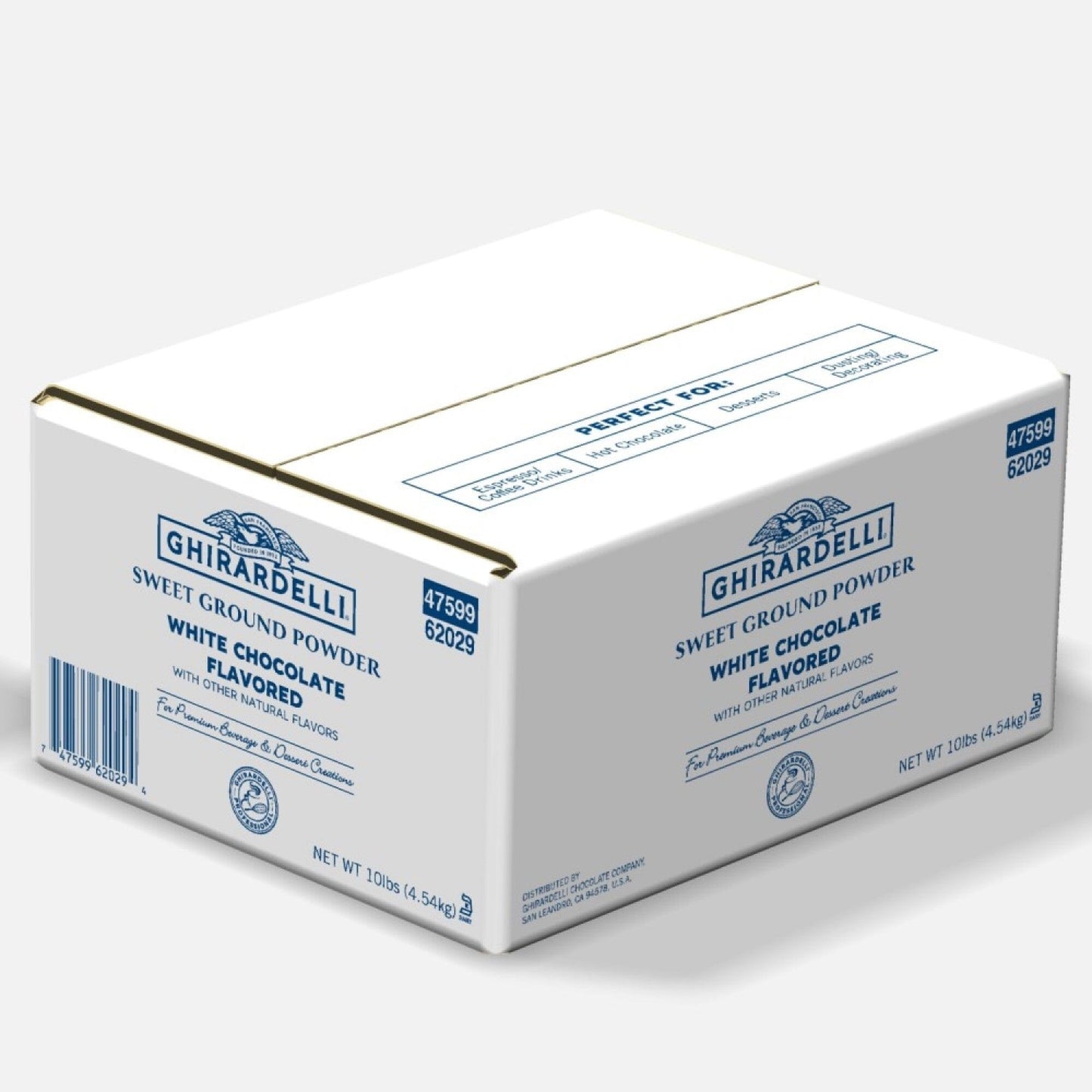 Ghirardelli Sweet Ground White Chocolate Powder 10lb Box