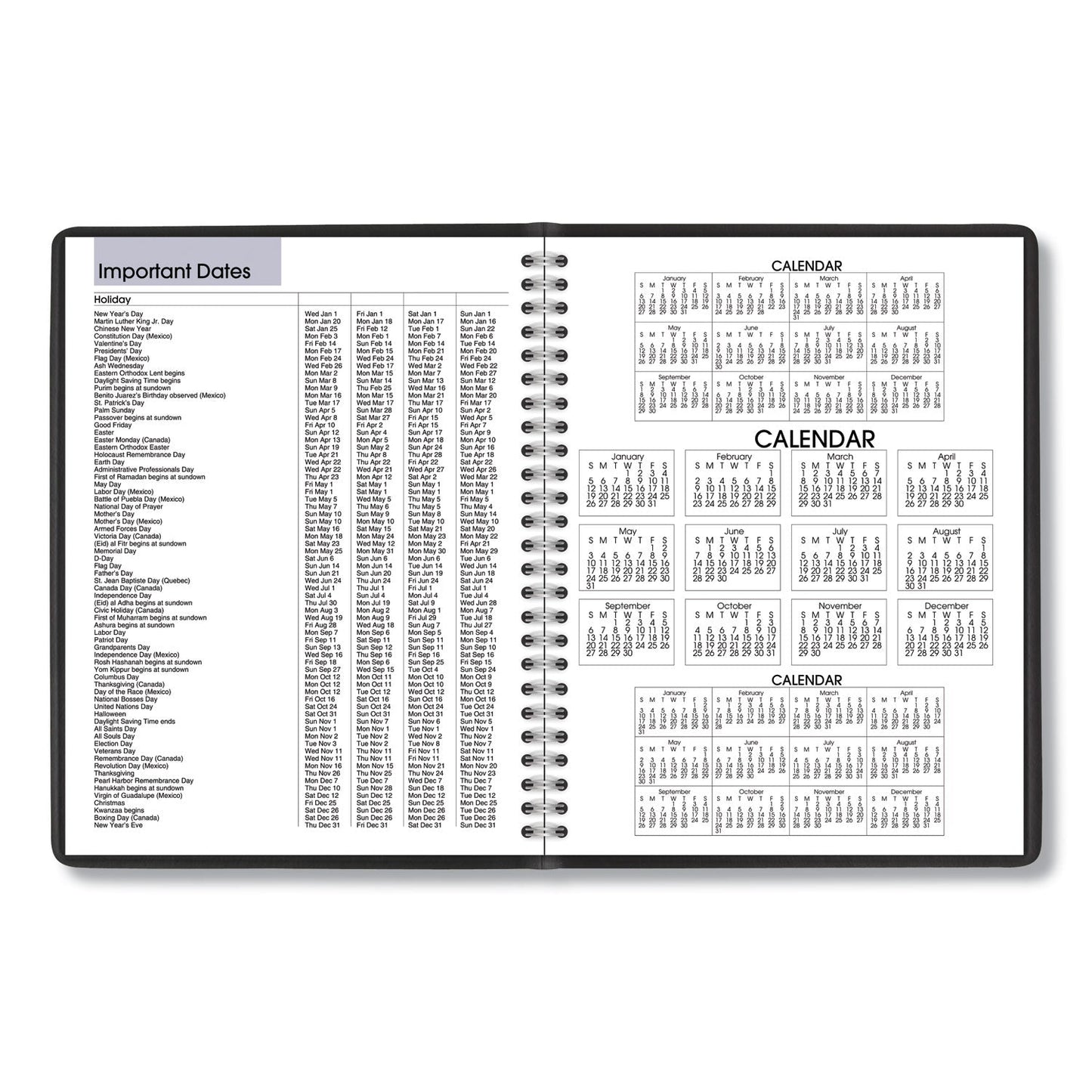 AT-A-GLANCE DayMinder Monthly Planner with Notes Column, Ruled Blocks, 8.75 x 7, Black Cover, 12-Month (Jan to Dec): 2023