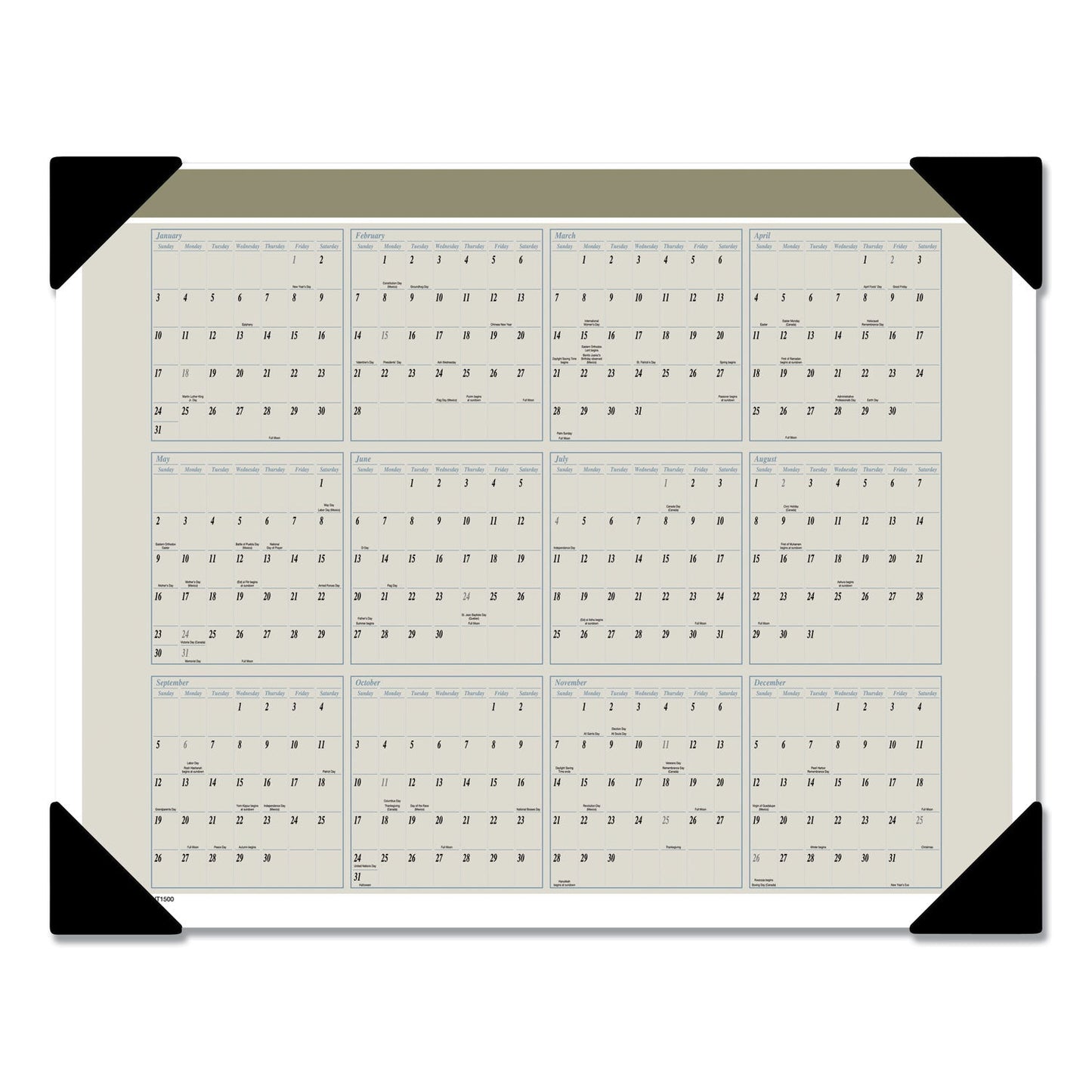 AT-A-GLANCE Executive Monthly Desk Pad Calendar, 22 x 17, White Sheets, Black Corners, 12-Month (Jan to Dec): 2023