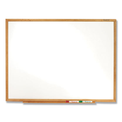 Quartet Classic Series Total Erase Dry Erase Board, 36 x 24, Oak Finish Frame