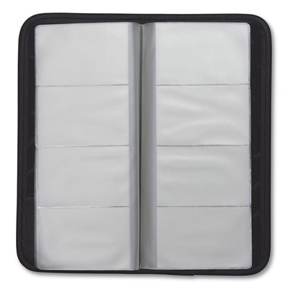 Samsill Professional Vinyl Business Card File, Holds 160 2 x 3.5 Cards, 4.75 x 10.13, Black