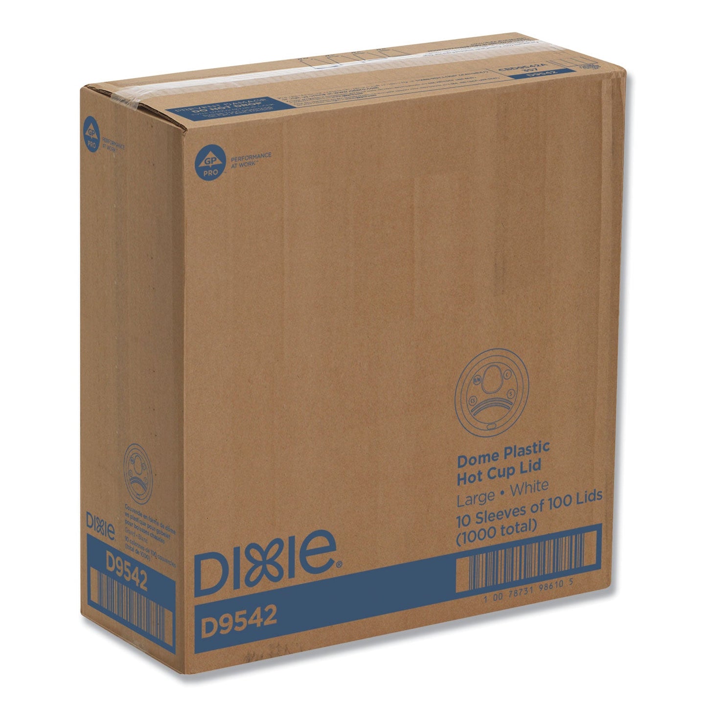 Dixie Reclosable Lids, Fits 12 oz to 20 oz Dixie Cups, 10 oz to 20 oz PerfecTouch Cups, White, 100/Pack, 10 Packs/Carton