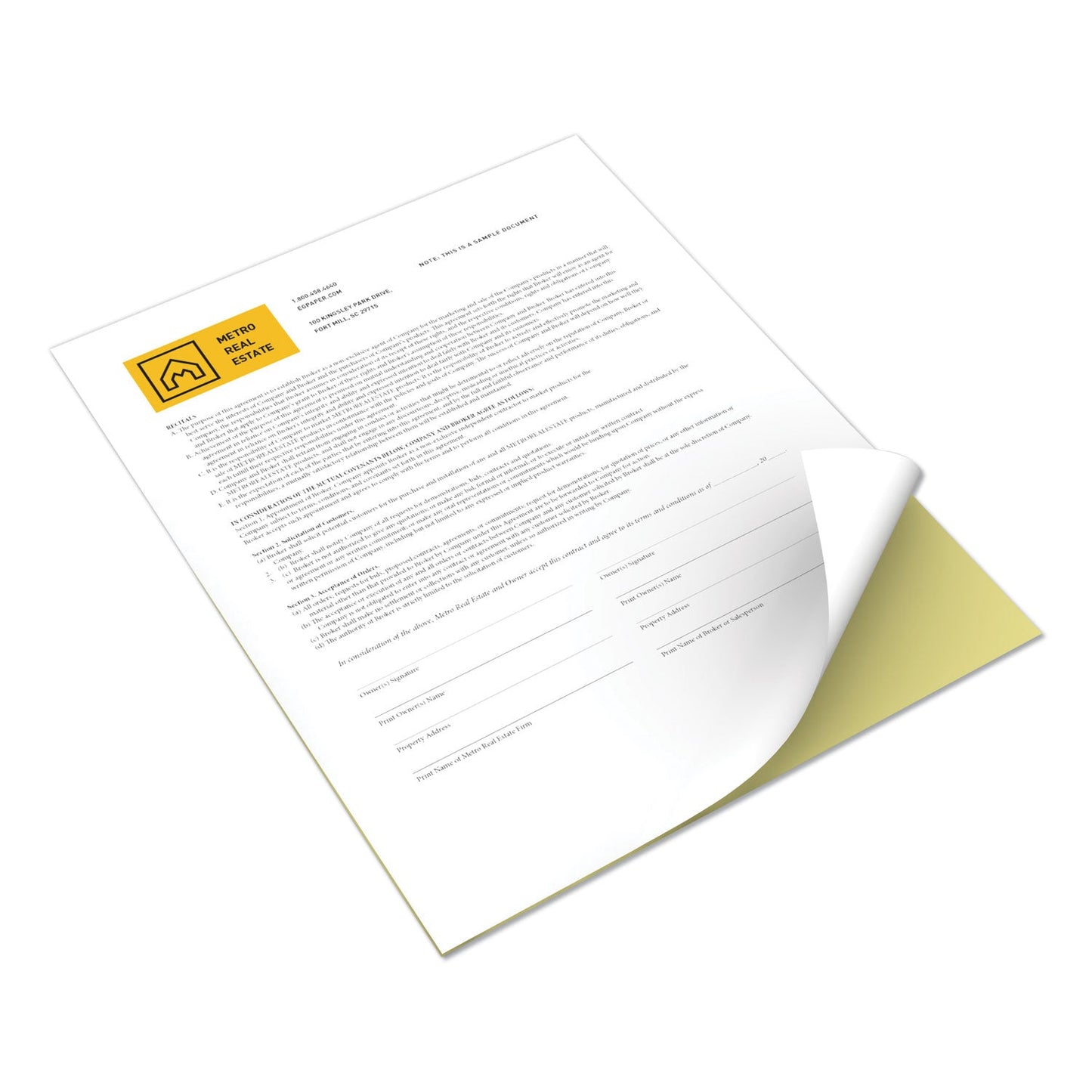 xerox Revolution Digital Carbonless Paper, 2-Part, 8.5 x 11, Canary/White, 5,000/Carton