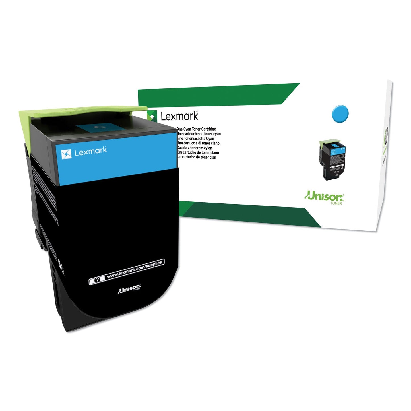 Lexmark 80C1HC0 Return Program High-Yield Toner, 3,000 Page-Yield, Cyan