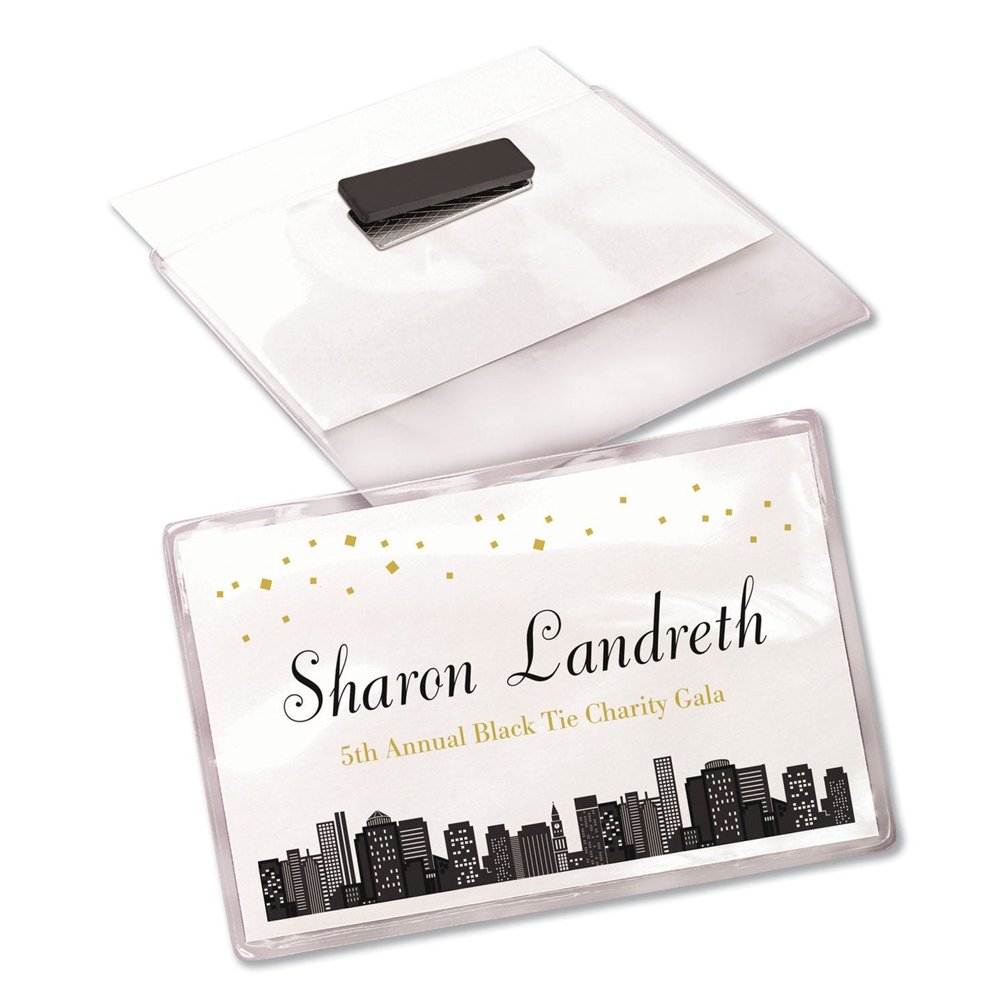 Avery Magnetic Style Name Badge Kit, Horizontal, 4 x 3, White, 24/Pack