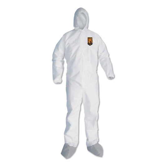 KleenGuard A45 Liquid/Particle Protection Surface Prep/Paint Coveralls, 3X-Large, White, 25/Carton