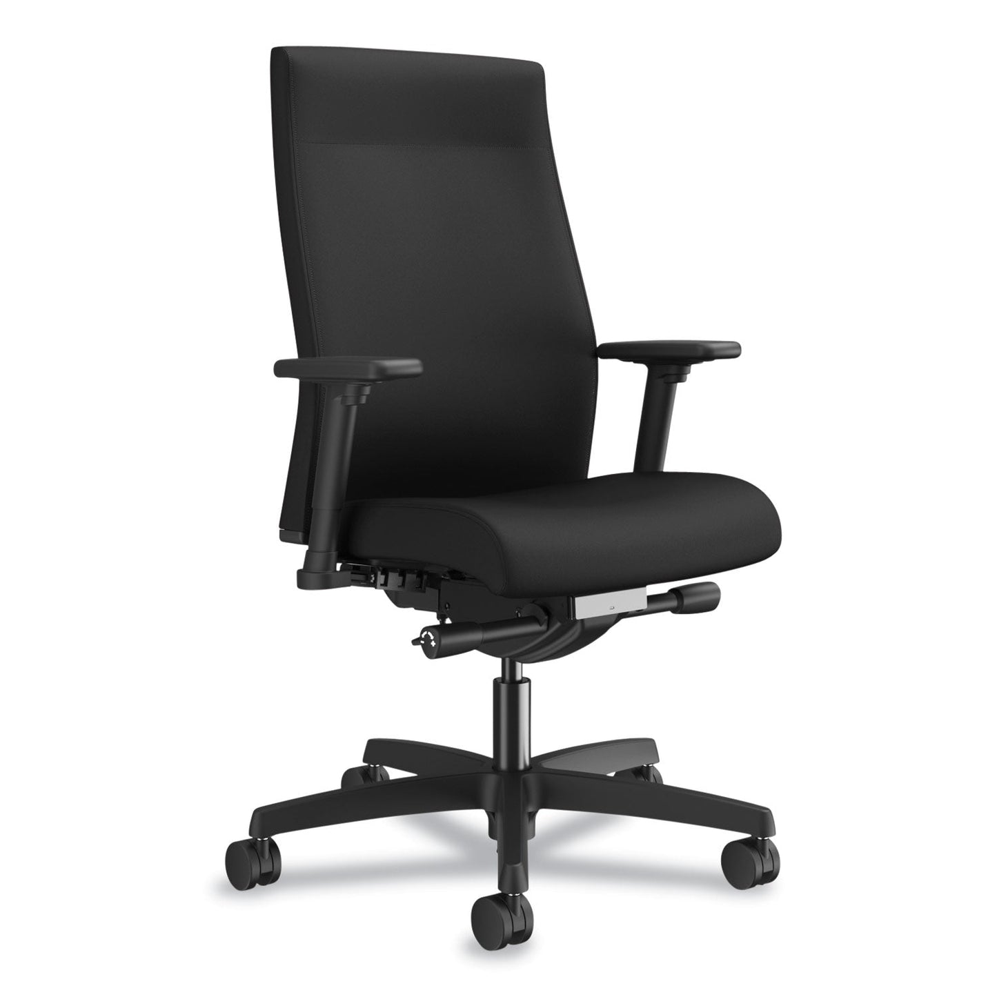 HON Ignition 2.0 Upholstered Mid-Back Task Chair With Lumbar, Supports Up to 300 lb, 17" to 22" Seat Height, Black