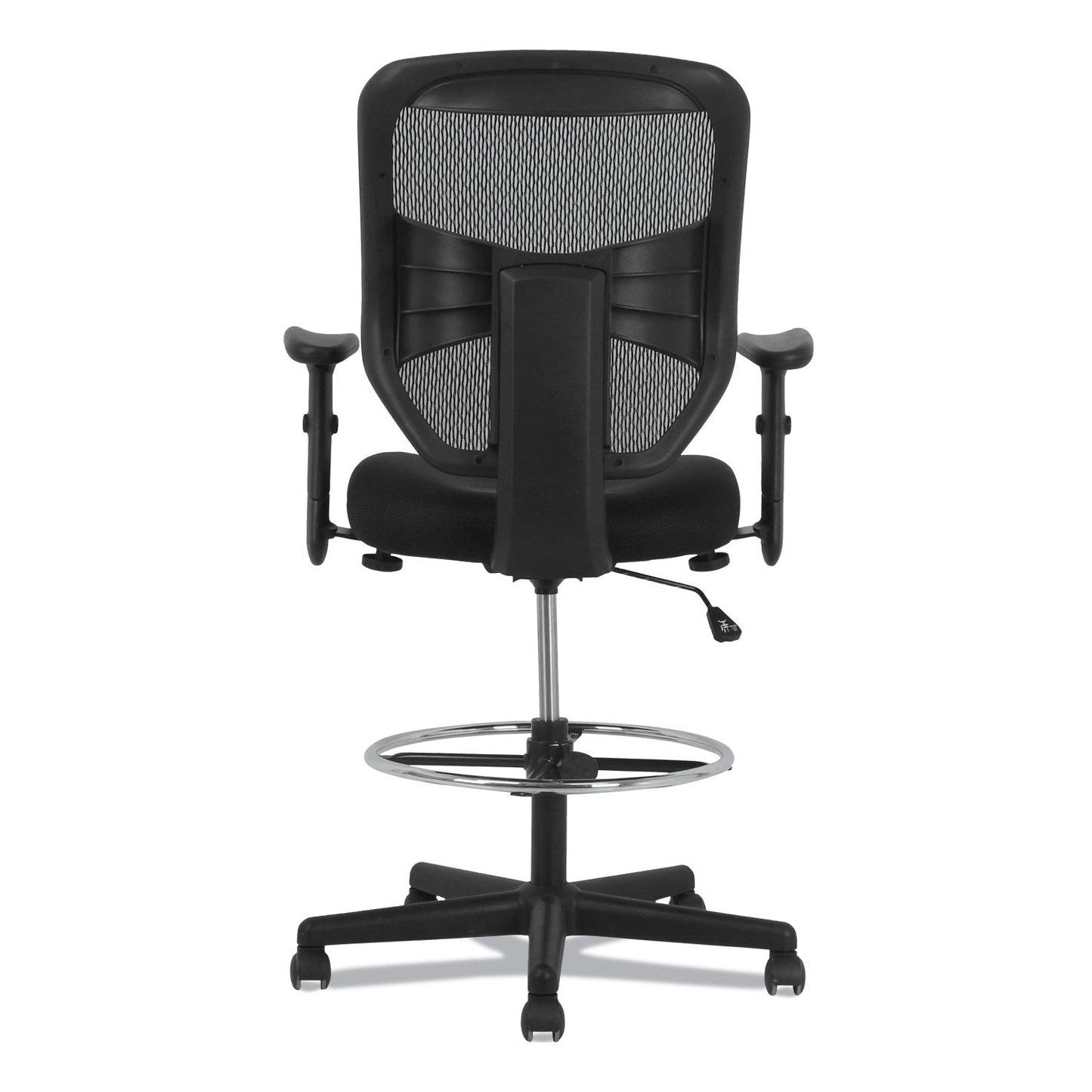 HON Prominent High-Back Task Stool, Supports Up to 250 lb, 21" to 28.1" Seat Height, Black