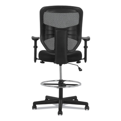 HON Prominent High-Back Task Stool, Supports Up to 250 lb, 21" to 28.1" Seat Height, Black