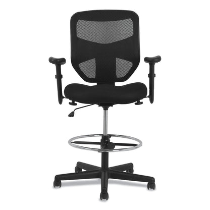 HON Prominent High-Back Task Stool, Supports Up to 250 lb, 21" to 28.1" Seat Height, Black