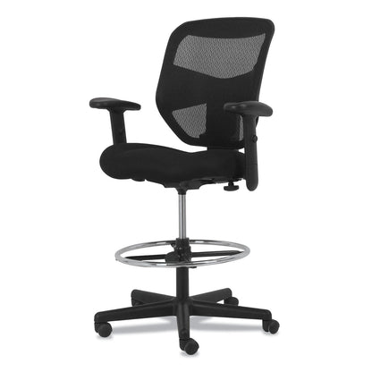 HON Prominent High-Back Task Stool, Supports Up to 250 lb, 21" to 28.1" Seat Height, Black