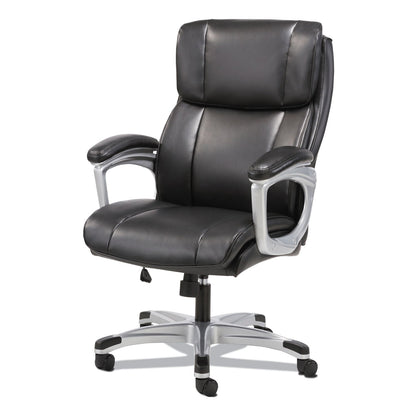 Sadie 3-Fifteen Executive High-Back Chair, Supports Up to 225 lb, 20" to 24.8" Seat Height, Black Seat/Back, Chrome Base