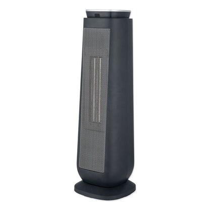 Alera Ceramic Heater Tower with Remote Control, 1,500 W, 7.17 x 7.17 x 22.95, Black