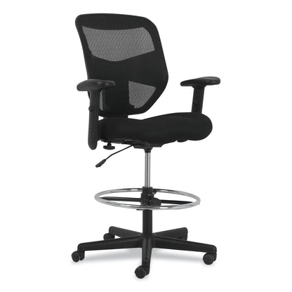 HON Prominent High-Back Task Stool, Supports Up to 250 lb, 21" to 28.1" Seat Height, Black