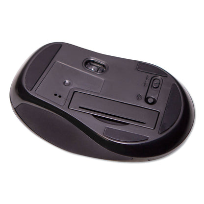 Innovera Mid-Size Wireless Optical Mouse with Micro USB, 2.4 GHz Frequency/26 ft Wireless Range, Right Hand Use, Black