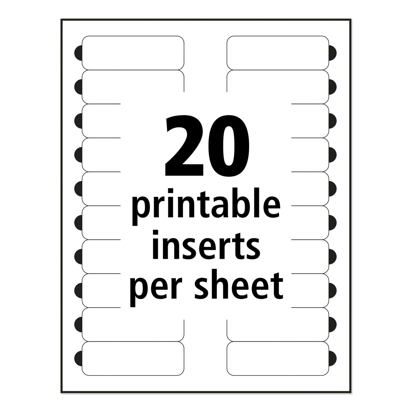 Avery The Mighty Badge Name Badge Holder Kit, Horizontal, 3 x 1, Laser, Silver, 50 Holders/120 Inserts