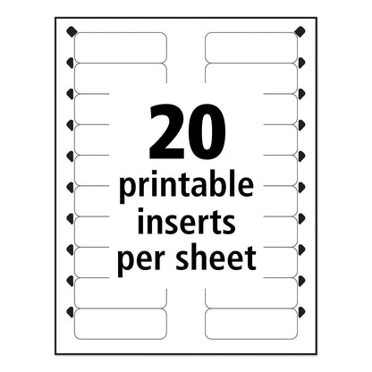 Avery The Mighty Badge Name Badge Inserts, 1 x 3, Clear, Inkjet, 20/Sheet, 5 Sheets/Pack