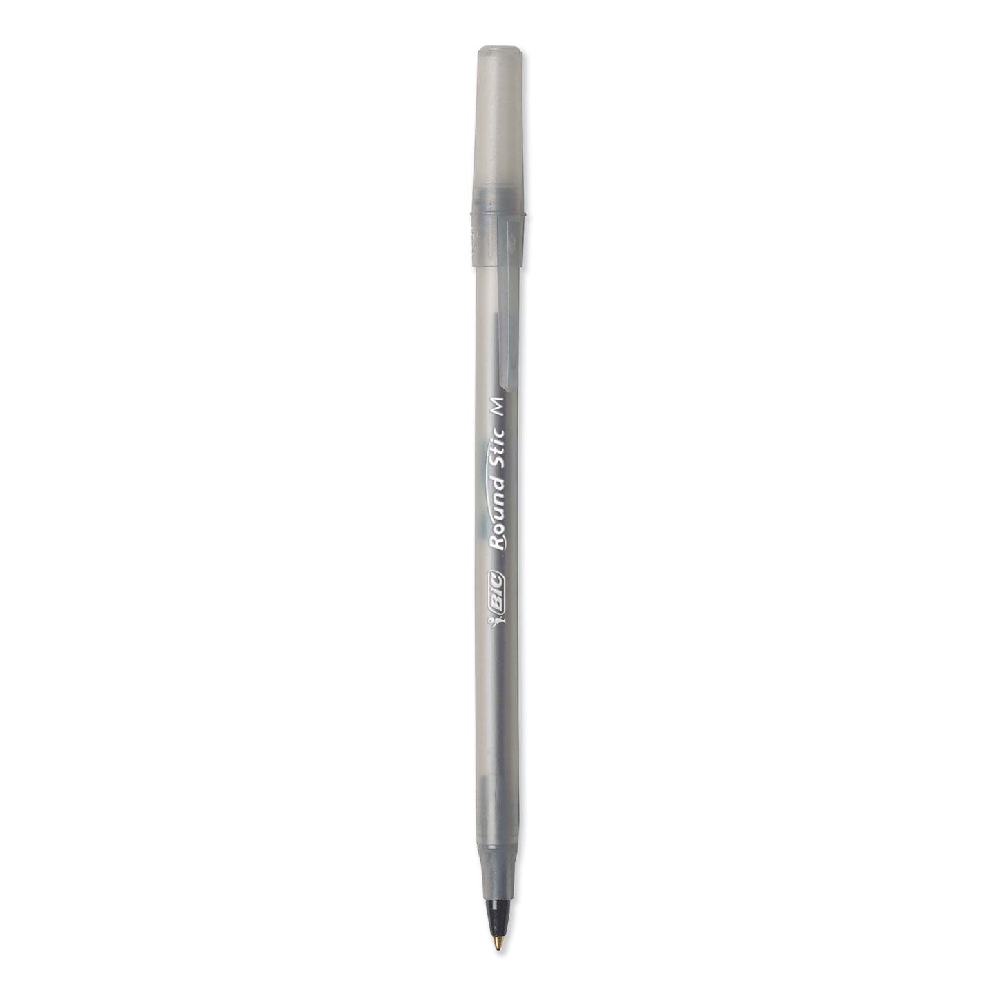 BIC Round Stic Xtra Life Ballpoint Pen Xtra-Value Pack, Stick, Medium 1 mm, Black Ink, Black Barrel, 240/Carton