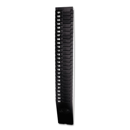 Lathem Time Card Rack for 7" Cards, 25 Pockets, ABS Plastic, Black