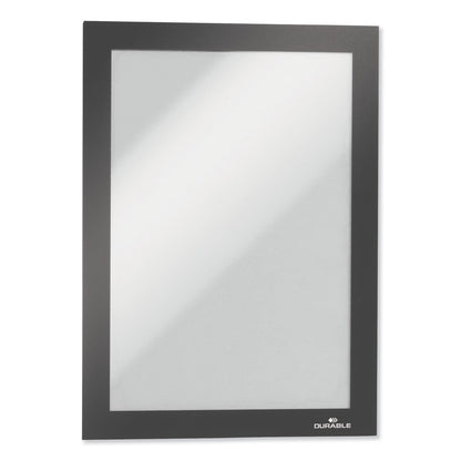 Durable DURAFRAME Magnetic Sign Holder, 5.5 x 8.5, Black Frame, 2/Pack