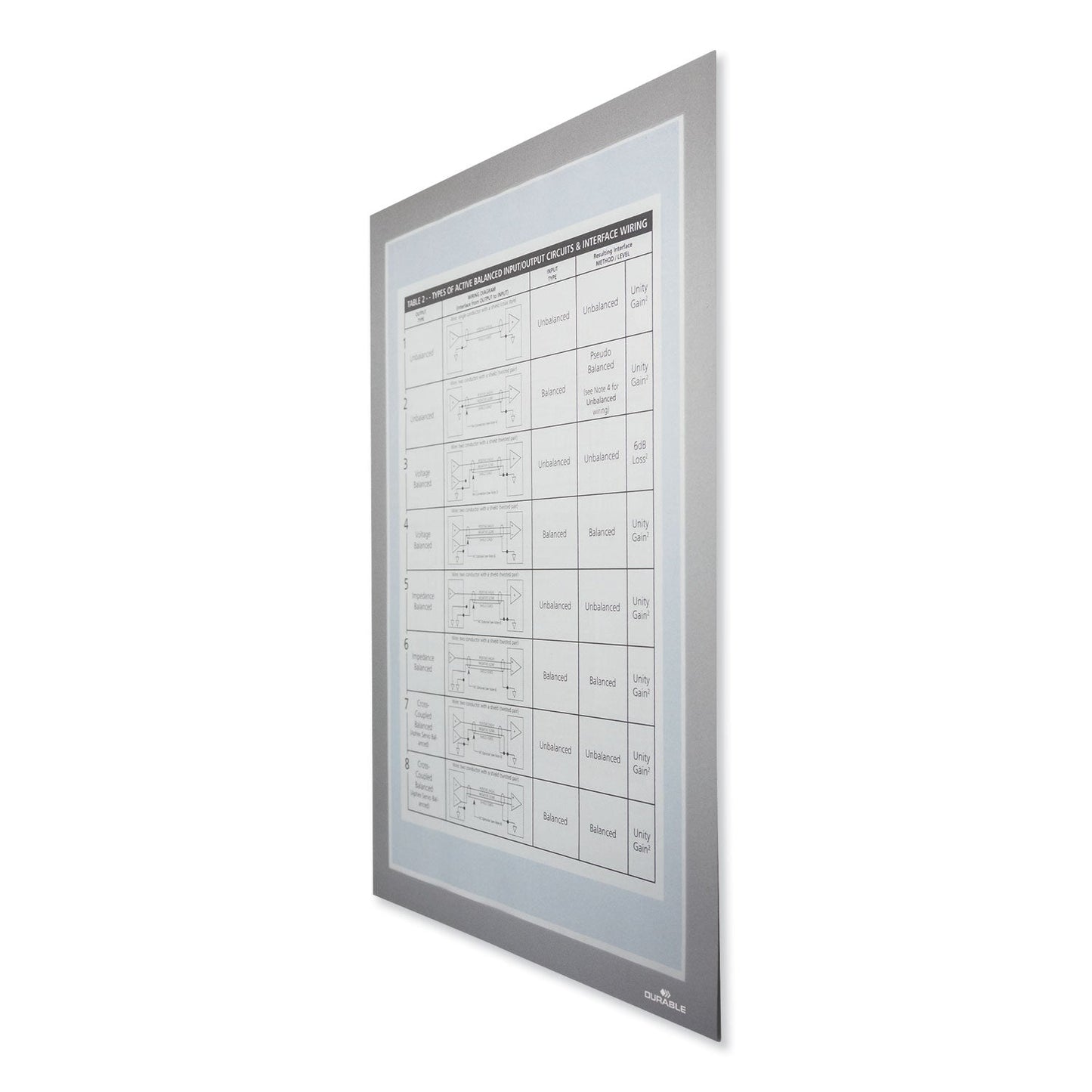 Durable DURAFRAME Magnetic Plus Sign Holder, 8.5 x 11, Silver Frame, 2/Pack