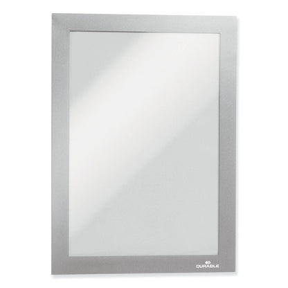 Durable DURAFRAME Magnetic Sign Holder, 5.5 x 8.5, Silver Frame, 2/Pack