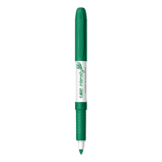 BIC Intensity Low Odor Fine Point Dry Erase Marker, Fine Bullet Tip, Green, Dozen