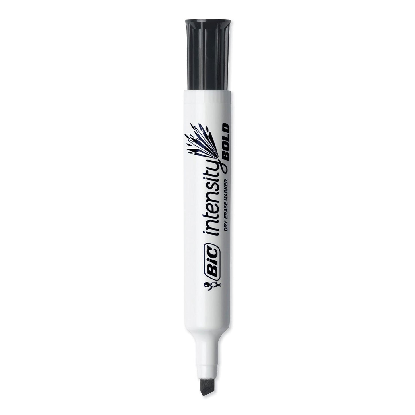 BIC Intensity Bold Tank-Style Dry Erase Marker, Broad Chisel Tip, Black, Dozen