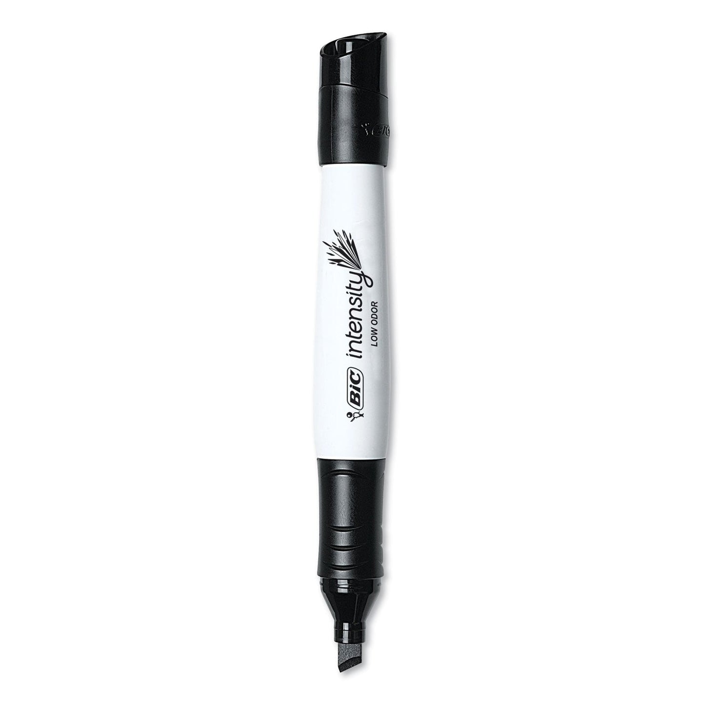 BIC Intensity Low Odor Chisel Tip Dry Erase Marker, Broad Chisel Tip, Black, Dozen