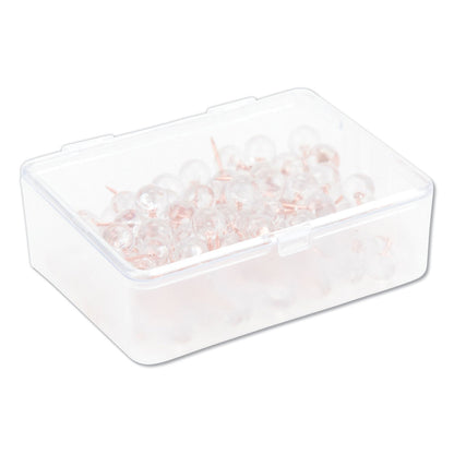 U Brands Fashion Sphere Push Pins, Plastic, Clear/Rose Gold, 0.44", 100/Pack