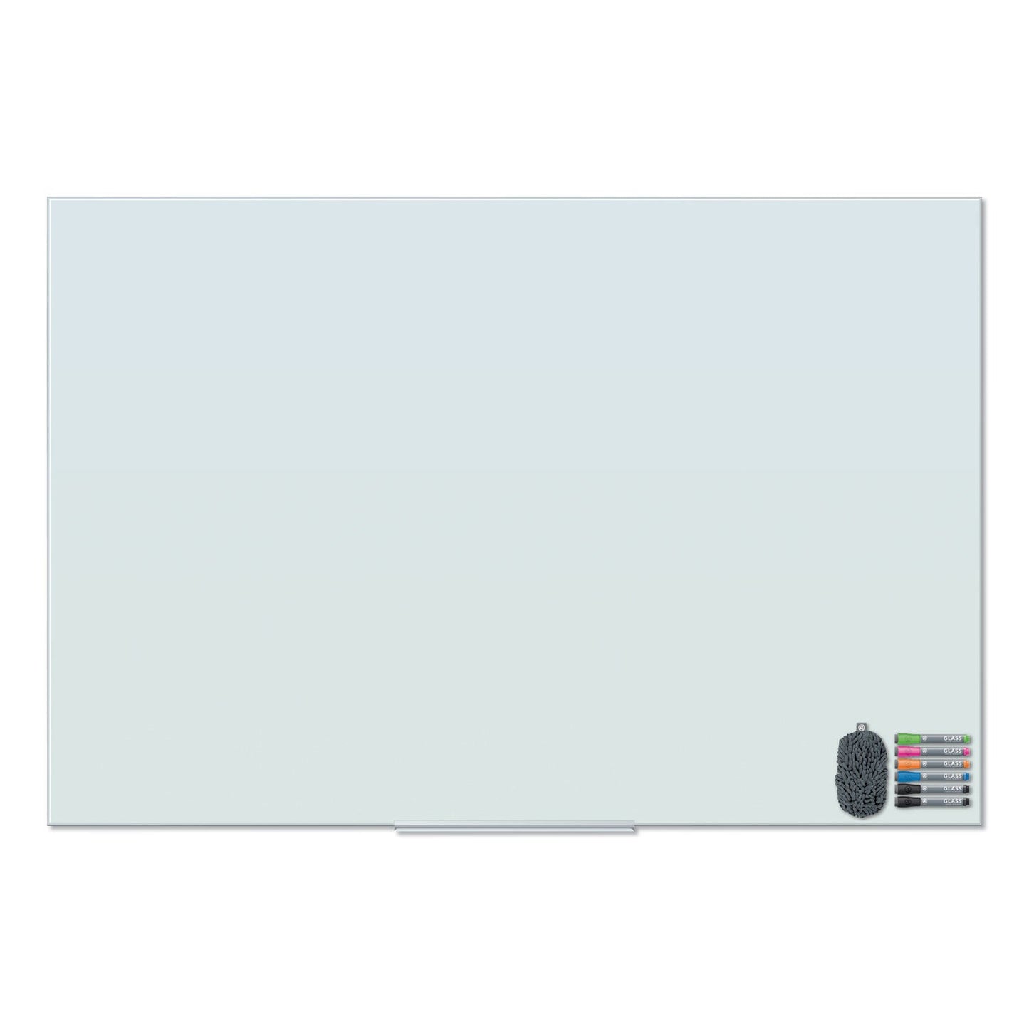 U Brands Floating Glass Dry Erase Board, 72 x 48, White