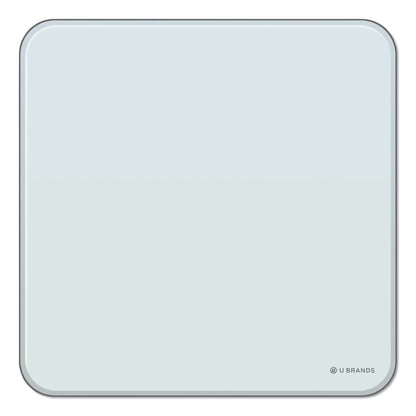 U Brands Cubicle Glass Dry Erase Board, 12 x 12, White