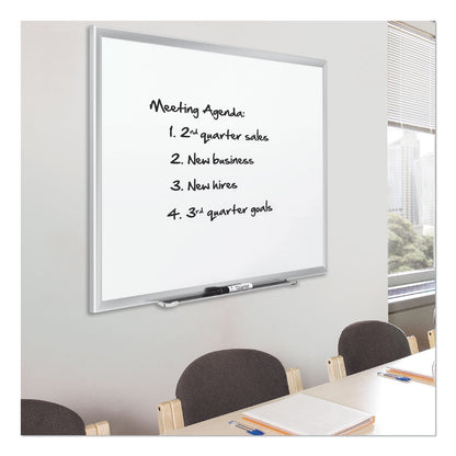 Quartet Classic Series Porcelain Magnetic Board, 36 x 24, White, Silver Aluminum Frame