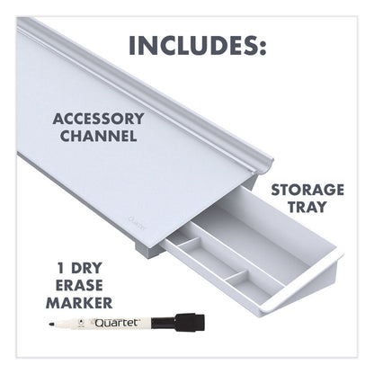 Quartet Glass Dry Erase Desktop Computer Pad, 18 x 6, White