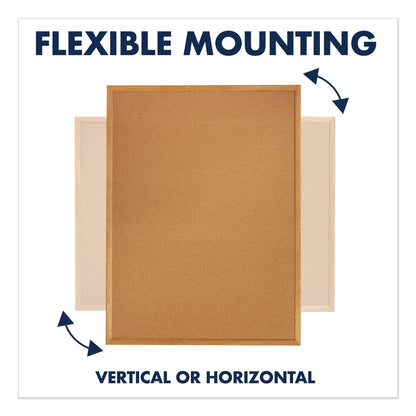 Quartet Classic Series Cork Bulletin Board, 96 x 48, Oak Finish Frame