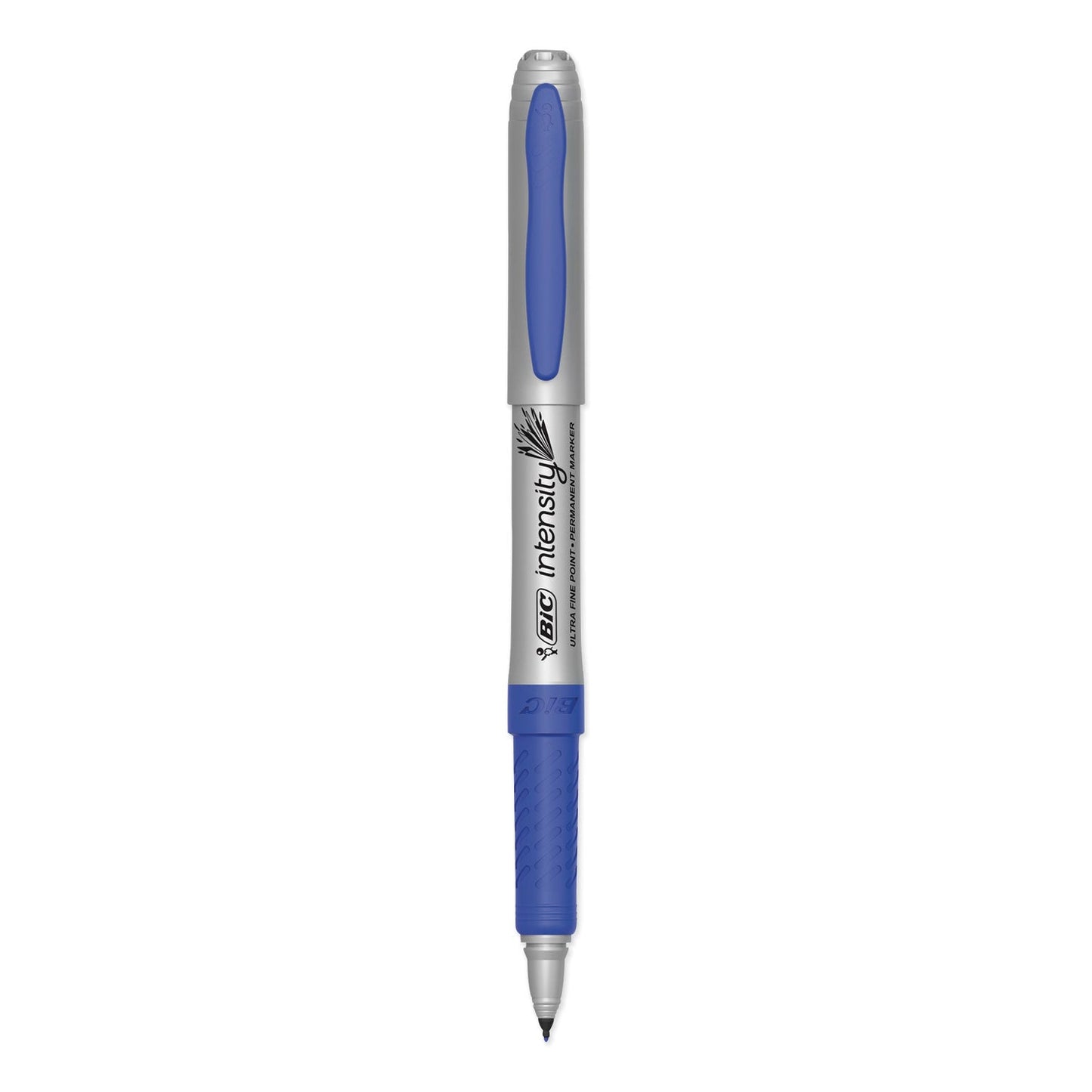 BIC Intensity Ultra Fine Tip Permanent Marker, Extra-Fine Needle Tip, Deep Sea Blue, Dozen