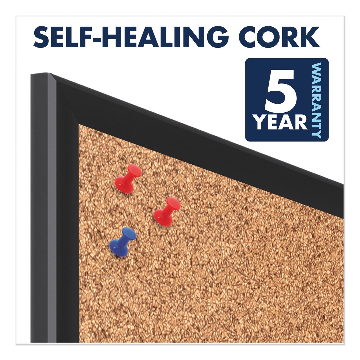 Quartet Classic Series Cork Bulletin Board, 36x24, Black Aluminum Frame