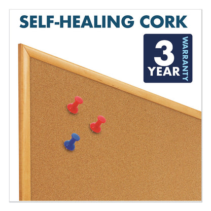 Quartet Bulletin/Dry-Erase Board, Melamine/Cork, 36 x 24, White/Brown, Oak Finish Frame