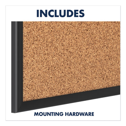 Quartet Classic Series Cork Bulletin Board, 24x18, Black Aluminum Frame