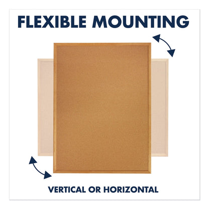 Quartet Classic Series Cork Bulletin Board, 36 x 24, Oak Finish Frame