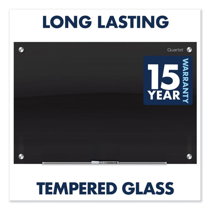 Quartet Infinity Magnetic Glass Marker Board, 36 x 24, Black