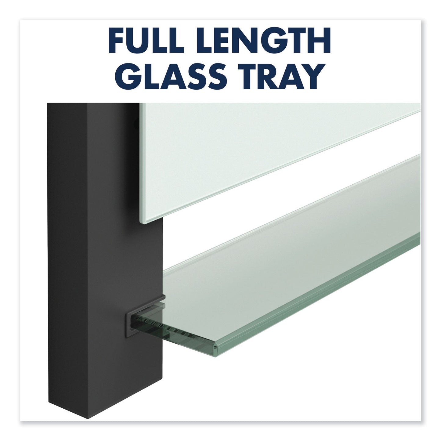 Quartet Evoque Magnetic Glass Marker Board with Black Aluminum Frame, 74 x 42, White